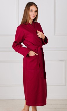 Бордовый женский вафельный халат