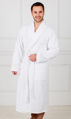 Белый мужской махровый халат