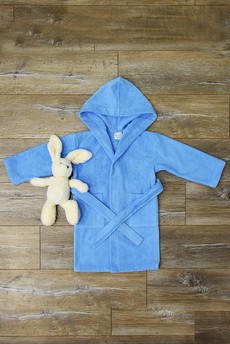 Голубой детский махровый халат