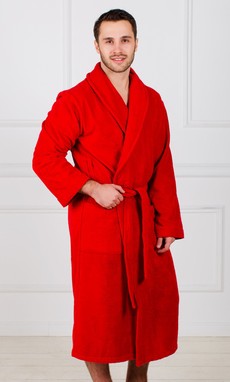 Красный мужской махровый халат